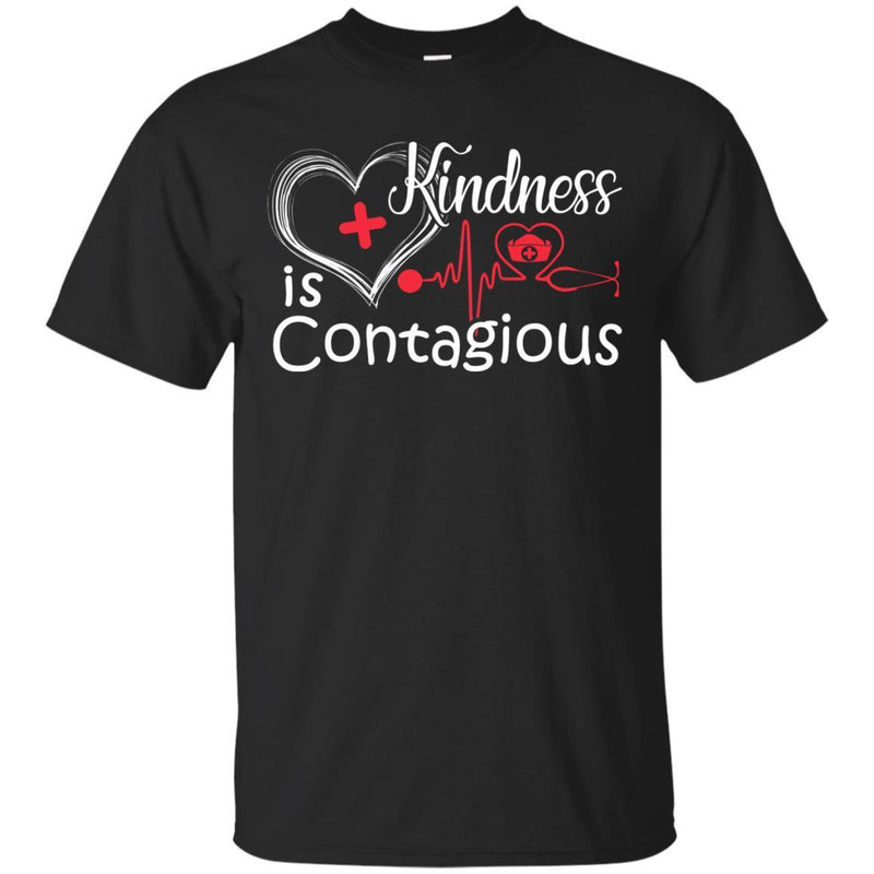 Nurse T-Shirt Enmeng Womens kindness is contagious Funny Motivational Quote Shirts CustomCat