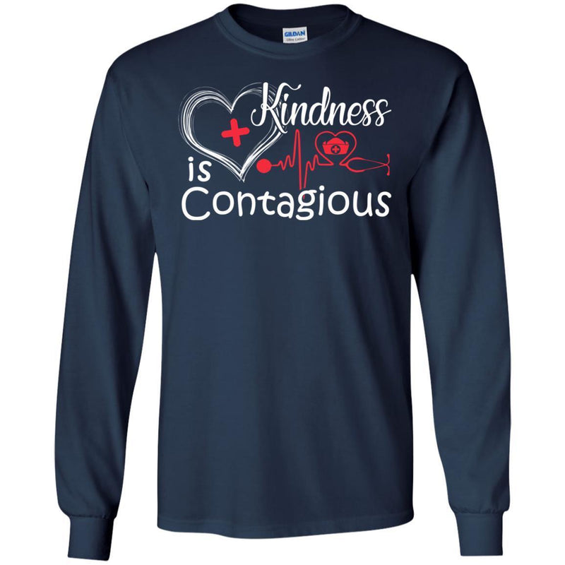 Nurse T-Shirt Enmeng Womens kindness is contagious Funny Motivational Quote Shirts CustomCat