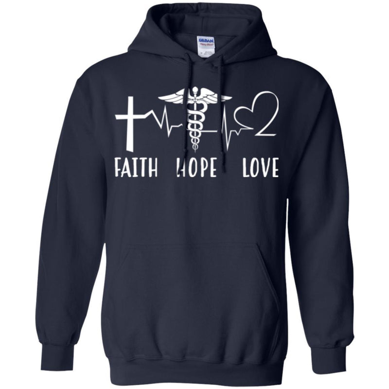 Nurse T-Shirt Faith Hope Love Heartbeat Funny Gift Tees Nurse Shirts CustomCat