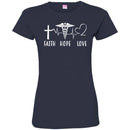 Nurse T-Shirt Faith Hope Love Heartbeat Funny Gift Tees Nurse Shirts CustomCat