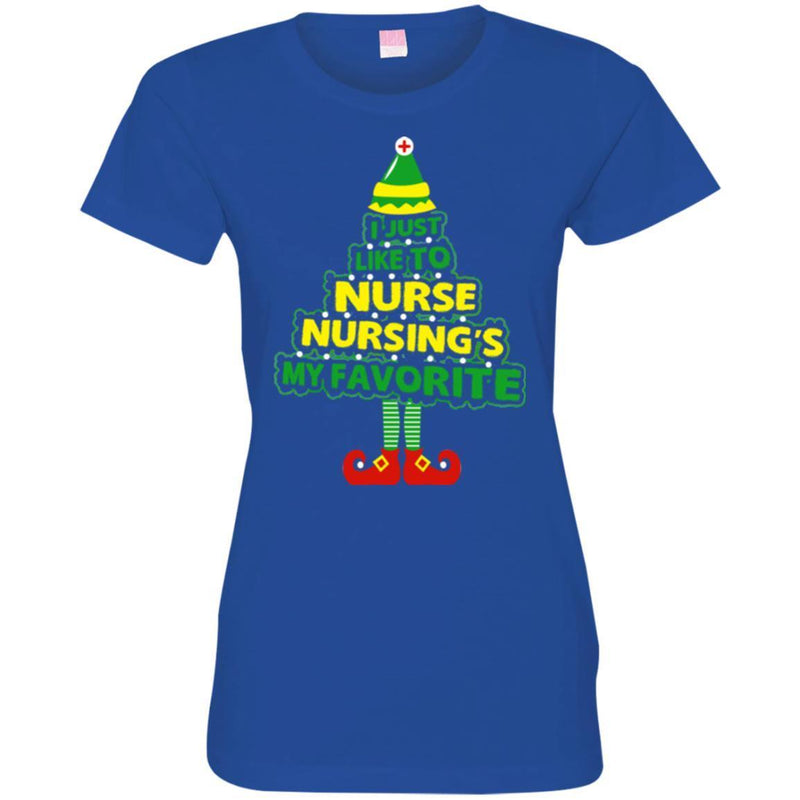 Nurse T-Shirt I Just Like To Nurse Nursing's My Favorite Funny Christmas Gift Tees Medical Shirts CustomCat