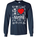 Nurse T-Shirt I Love Nursing Heart Heartbeat Funny Gift Nurse Shirts CustomCat