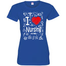 Nurse T-Shirt I Love Nursing Heart Heartbeat Funny Gift Nurse Shirts CustomCat