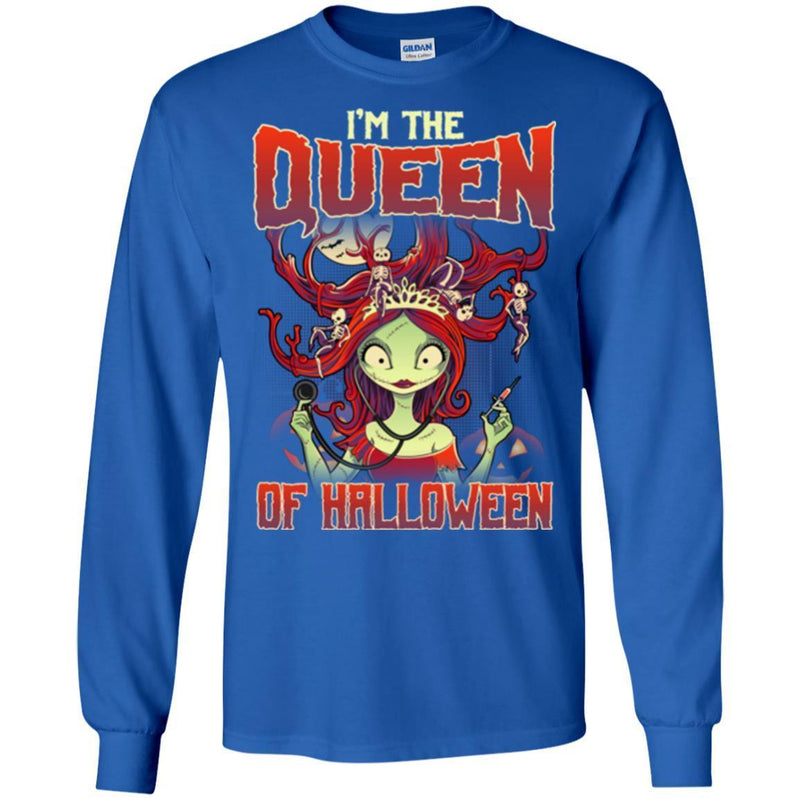 Nurse T-Shirt I'm The Queen Of Halloween Sally Nurse Funny Gift Tees Medical Shirts CustomCat
