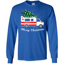 Nurse T-Shirt Merry Christmas Tree Ambulance Funny Gift Nurse T Shirts CustomCat