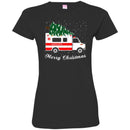 Nurse T-Shirt Merry Christmas Tree Ambulance Funny Gift Nurse T Shirts CustomCat