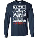 Nurse T-Shirt My Wife Is My Rock My Best Friend My Soulmate And She Is A Awesome Hot Nurse Shirts CustomCat