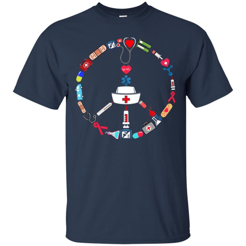 Nurse T-Shirt Nurse Peace Day Funny Gift Tees Nurse Shirts CustomCat