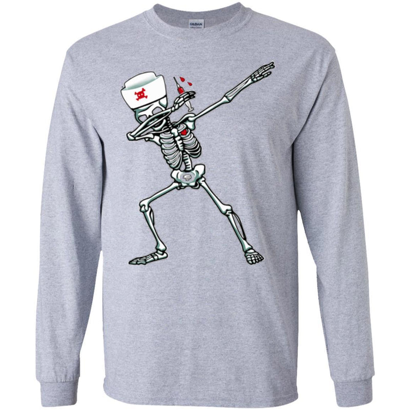 Nurse T-Shirt Nurse Skeleton Dabbing Handing Syringe Funny Gift Tees Medical Shirts CustomCat