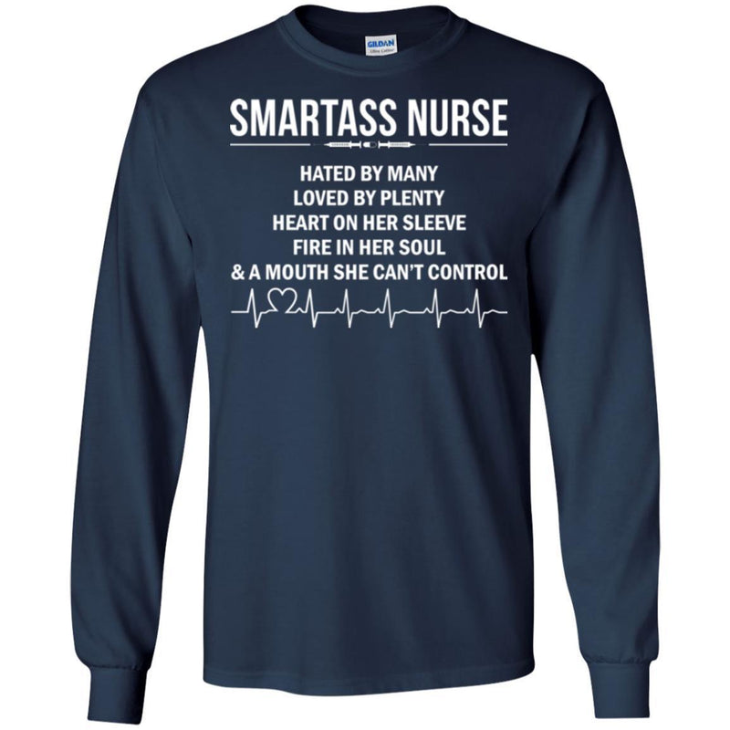 Nurse T-Shirt Smartass Nurse Hated By Many Love By Plenty Funny Gift Nurse T Shirt CustomCat