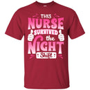 Nurse T-Shirt This Nurse Survived The Night Shift Thumbs Up Funny Gift Tees Nurse Shirts CustomCat