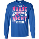 Nurse T-Shirt This Nurse Survived The Night Shift Thumbs Up Funny Gift Tees Nurse Shirts CustomCat