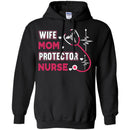 Nurse T-Shirt Wife Mom Protector Nurse Heartbeat Stethoscopes Funny Gift Nurse T Shirts CustomCat