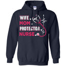 Nurse T-Shirt Wife Mom Protector Nurse Heartbeat Stethoscopes Funny Gift Nurse T Shirts CustomCat