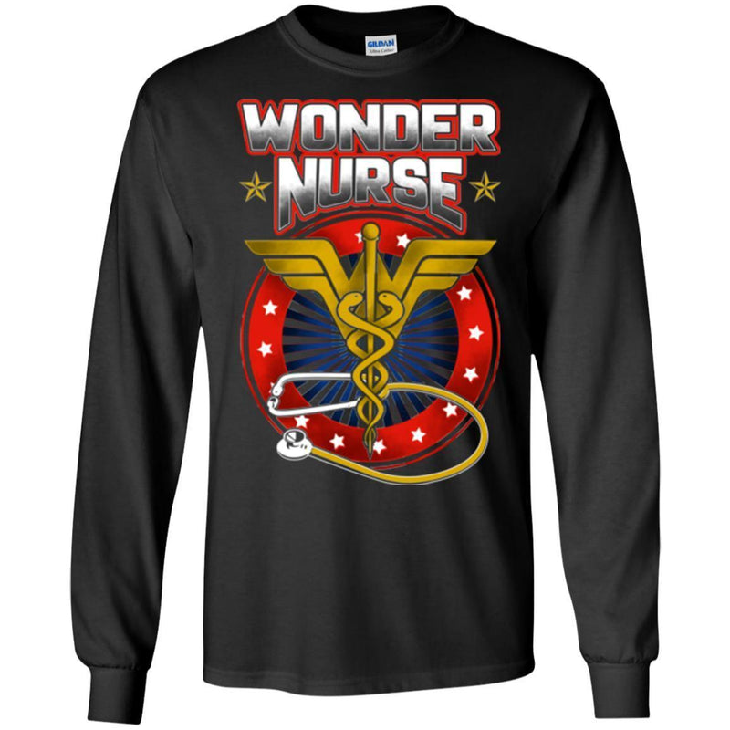 Nurse T-Shirt Wonder Nurse Stethoscopes Funny Gift Nurse T Shirts CustomCat