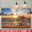 Sunset Over The Beach Ocean Sunset Color Personalized Multi-Names Premium Canvas