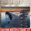 Ocean Dock Color Personalized Multi-Names Canvas Family - CANLA75 - CustomCat