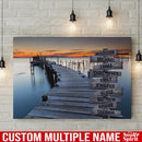 Ocean Dock Color Personalized Multi-Names Canvas Family - CANLA75 - CustomCat