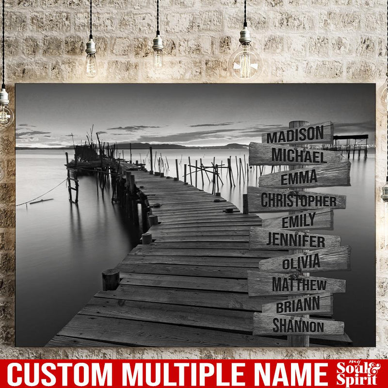 Ocean Dock Personalized Multi-Names Canvas Family - CANLA75 - CustomCat