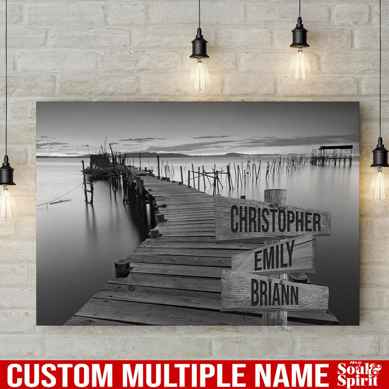 Ocean Dock Personalized Multi-Names Canvas Family - CANLA75 - CustomCat