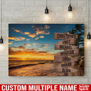 Ocean Sunset Color Personalized Multi-Names Canvas Family - CANLA75 - CustomCat