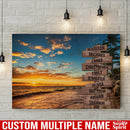 Ocean Sunset Color Personalized Multi-Names Canvas Family - CANLA75 - CustomCat