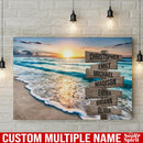 Ocean Sunset Color Personalized Multi-Names Canvas Home Decor Family - CANLA75 - CustomCat