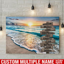 Ocean Sunset Color Personalized Multi-Names Canvas Home Decor Family - CANLA75 - CustomCat