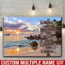 Ocean Sunset Multi Names Premium Canvas Crossroads Personalized Canvas Wall Art - Family Street Sign Family Name Art Canvas For Home Decor Custom Canvas Family - CANLA75 - CustomCat