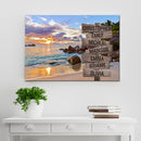 Ocean Sunset Multi Names Premium Canvas Crossroads Personalized Canvas Wall Art - Family Street Sign Family Name Art Canvas For Home Decor Custom Canvas Family - CANLA75 - CustomCat