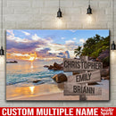 Ocean Sunset Multi Names Premium Canvas Crossroads Personalized Canvas Wall Art - Family Street Sign Family Name Art Canvas For Home Decor Custom Canvas Family - CANLA75 - CustomCat