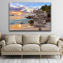 Ocean Sunset Multi Names Premium Canvas Crossroads Personalized Canvas Wall Art - Family Street Sign Family Name Art Canvas For Home Decor Custom Canvas Family - CANLA75 - CustomCat