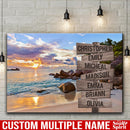 Ocean Sunset Multi Names Premium Canvas Crossroads Personalized Canvas Wall Art - Family Street Sign Family Name Art Canvas For Home Decor Custom Canvas Family - CANLA75 - CustomCat