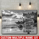 Ocean Sunset Multi Names Premium Canvas Crossroads Personalized Canvas Wall Art - Family Street Sign Family Name Art Canvas For Home Decor Custom Canvas Family - CANLA75 - CustomCat
