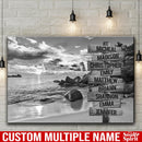 Ocean Sunset Multi Names Premium Canvas Crossroads Personalized Canvas Wall Art - Family Street Sign Family Name Art Canvas For Home Decor Custom Canvas Family - CANLA75 - CustomCat
