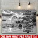 Ocean Sunset Multi Names Premium Canvas Crossroads Personalized Canvas Wall Art - Family Street Sign Family Name Art Canvas For Home Decor Custom Canvas Family - CANLA75 - CustomCat