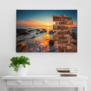 Ocean Sunset Multi Names Premium Canvas Crossroads Personalized Wall Art - Family Street Sign Family Name Art Canvas For Home Decor Personalized Canvas Family - CANLA75 - CustomCat