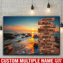 Ocean Sunset Multi Names Premium Canvas Crossroads Personalized Wall Art - Family Street Sign Family Name Art Canvas For Home Decor Personalized Canvas Family - CANLA75 - CustomCat