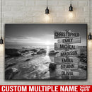 Ocean Sunset Multi Names Premium Canvas Crossroads Personalized Wall Art - Family Street Sign Family Name Art Canvas For Home Decor Personalized Canvas Family - CANLA75 - CustomCat
