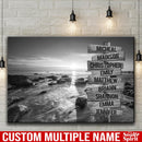 Ocean Sunset Multi Names Premium Canvas Crossroads Personalized Wall Art - Family Street Sign Family Name Art Canvas For Home Decor Personalized Canvas Family - CANLA75 - CustomCat