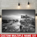 Ocean Sunset Multi Names Premium Canvas Crossroads Personalized Wall Art - Family Street Sign Family Name Art Canvas For Home Decor Personalized Canvas Family - CANLA75 - CustomCat