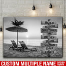 Ocean Sunset Multi Names Premium Canvas - Family Street Sign Family Name Art Canvas For Home Decor Personalized Canvas Wall Art - Customized Canvas Family - CANLA75 - CustomCat
