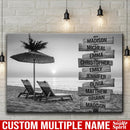 Ocean Sunset Multi Names Premium Canvas - Family Street Sign Family Name Art Canvas For Home Decor Personalized Canvas Wall Art - Customized Canvas Family - CANLA75 - CustomCat