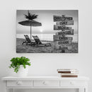 Ocean Sunset Multi Names Premium Canvas - Family Street Sign Family Name Art Canvas For Home Decor Personalized Canvas Wall Art - Customized Canvas Family - CANLA75 - CustomCat