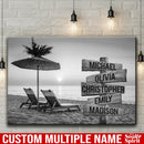 Ocean Sunset Multi Names Premium Canvas - Family Street Sign Family Name Art Canvas For Home Decor Personalized Canvas Wall Art - Customized Canvas Family - CANLA75 - CustomCat