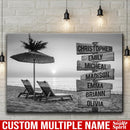 Ocean Sunset Multi Names Premium Canvas - Family Street Sign Family Name Art Canvas For Home Decor Personalized Canvas Wall Art - Customized Canvas Family - CANLA75 - CustomCat