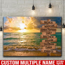 Ocean Sunset Multi Names Premium Canvas - Family Street Sign Family Name Art Canvas For Home Decor Personalized Canvas Wall Art - Customized Canvas Family - CANLA75 - CustomCat