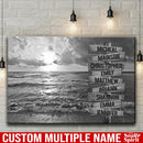 Ocean Sunset Multi Names Premium Canvas - Family Street Sign Family Name Art Canvas For Home Decor Personalized Canvas Wall Art - Customized Canvas Family - CANLA75 - CustomCat