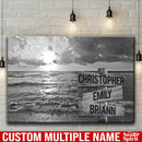Ocean Sunset Multi Names Premium Canvas - Family Street Sign Family Name Art Canvas For Home Decor Personalized Canvas Wall Art - Customized Canvas Family - CANLA75 - CustomCat