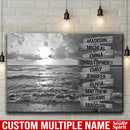 Ocean Sunset Multi Names Premium Canvas - Family Street Sign Family Name Art Canvas For Home Decor Personalized Canvas Wall Art - Customized Canvas Family - CANLA75 - CustomCat